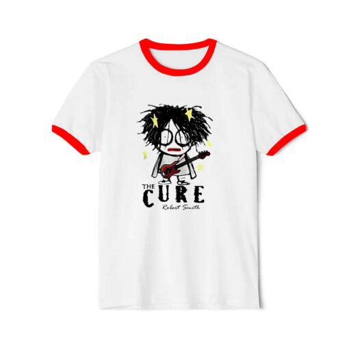 The Cure Robert Smith Funny Ringer Red Tee