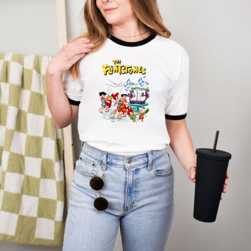 The Flintstones Cartoon Funny Ringer Tee