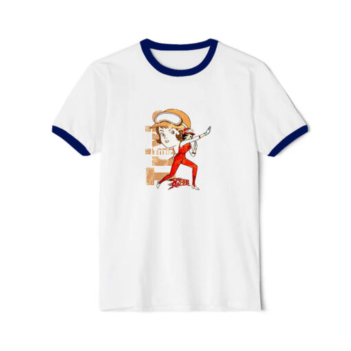 Trixie Speed Racer cartoon Ringer Navy Tee