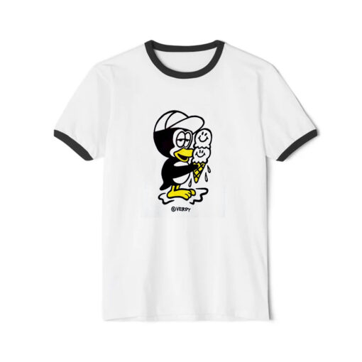 Uniqlo Pinguin Verdy rise again Ice Cream Ringer Black Tee