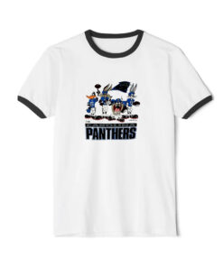 Vintage 1993 NFL X Warner Bros Carolina Panthers Ringer Black Tee