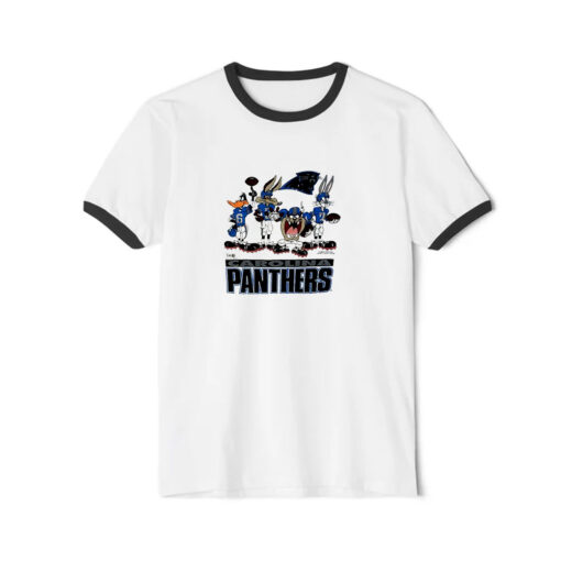 Vintage 1993 NFL X Warner Bros Carolina Panthers Ringer Black Tee