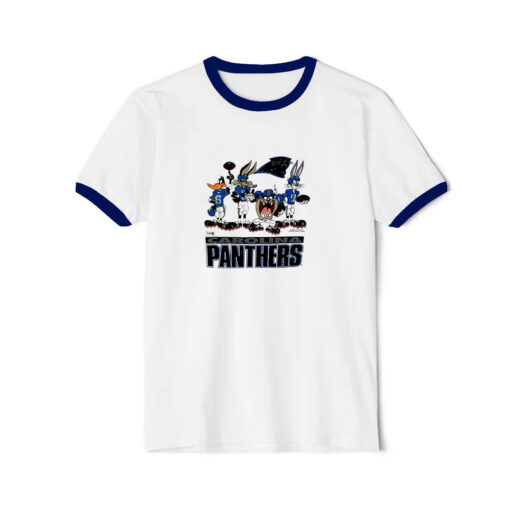 Vintage 1993 NFL X Warner Bros Carolina Panthers Ringer Navy Tee