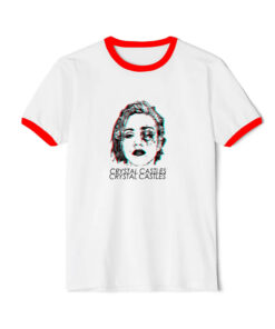 Vintage Crystal Castles Madonna Portrait Ringer Red Tee