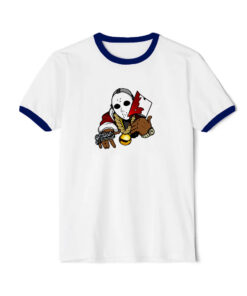 Wu Tang Clan Ghostface Cartoon Wu Tang Christmas Ringer Navy Tee