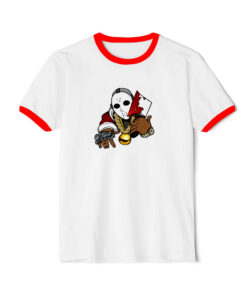 Wu Tang Clan Ghostface Cartoon Wu Tang Christmas Ringer Red Tee