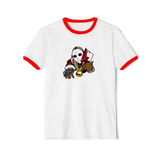 Wu Tang Clan Ghostface Cartoon Wu Tang Christmas Ringer Red Tee