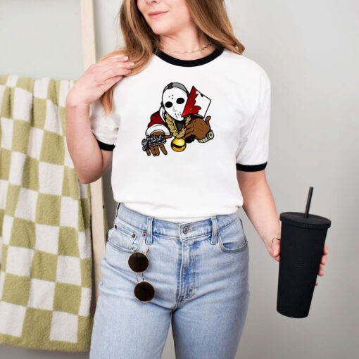 Wu Tang Clan Ghostface Cartoon Wu Tang Christmas Ringer Tee