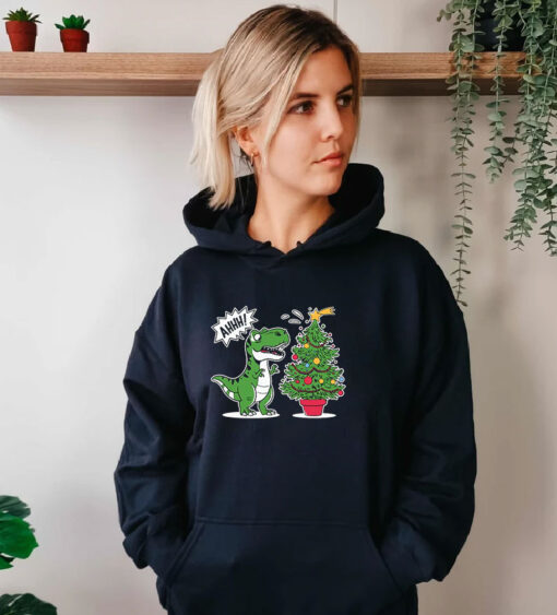 AHHH T Rex Christmas Hoodie