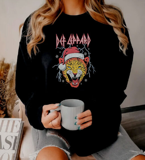 Def Leppard Christmas Leopard Sweatshirt