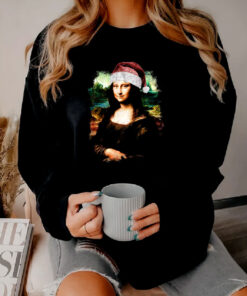 Mona lisa In Santa Hat Sweatshirt