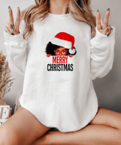 Mrs Claus Santa Melanin Christmas Black Peeking Claus Sweatshirt