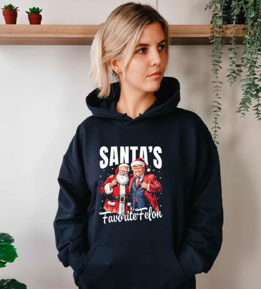 Santa's Favorite Felon Christmas Xmas Funny Trump Hoodie