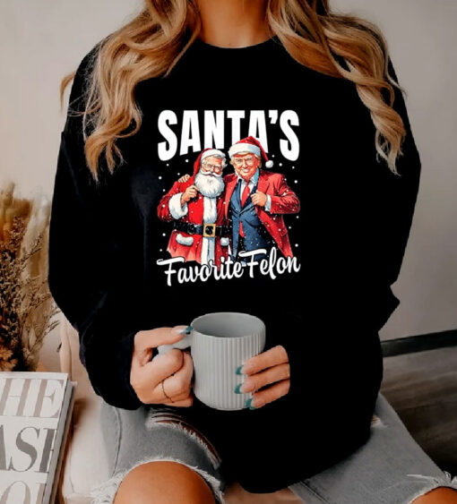 Santa's Favorite Felon Christmas Xmas Funny Trump Sweatshirt