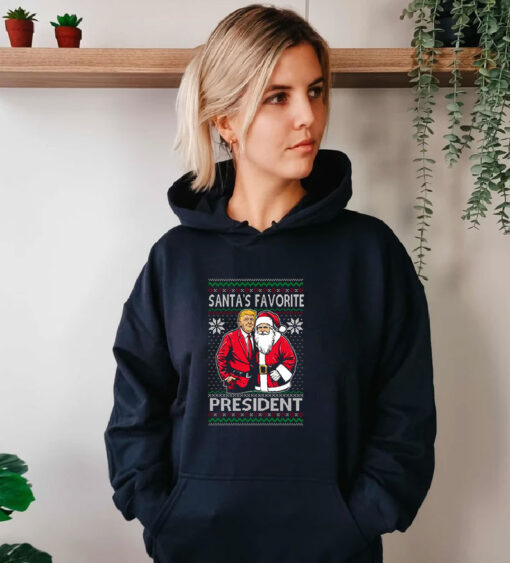 Santa's Favorite President Red Suit Trump Hoodie