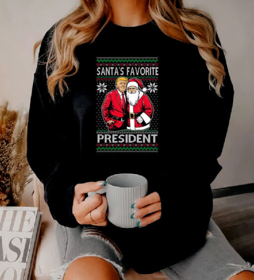 Santa's Favorite President Red Suit Trump Sweatshirt