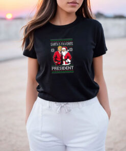 Santa's Favorite President Red Suit Trump T Shirt