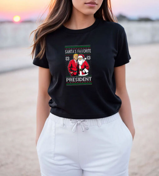 Santa's Favorite President Red Suit Trump T Shirt