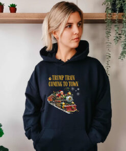 Trump Train Coming To Town Funny Christmas Santa Claus Hoodie