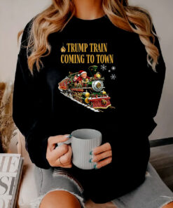 Trump Train Coming To Town Funny Christmas Santa Claus Sweatshirt