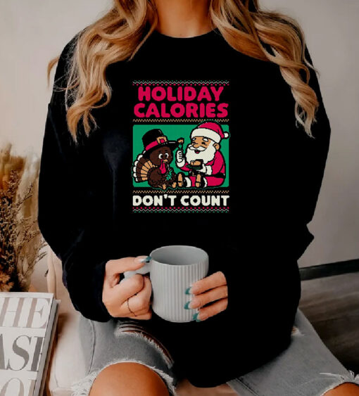 Ugly Sweater Holiday Food Santa Thanksgiving Dinner Sweatshirt