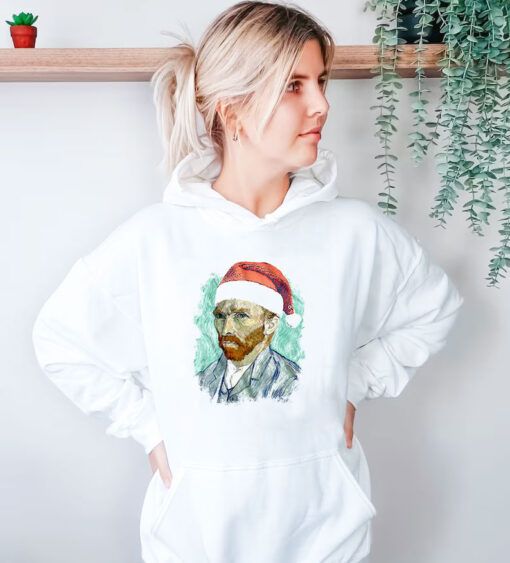 Van Gogh In Santa Hat Hoodie